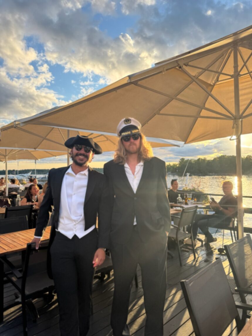 Captains under the umbrellas at Fjäderholmarna